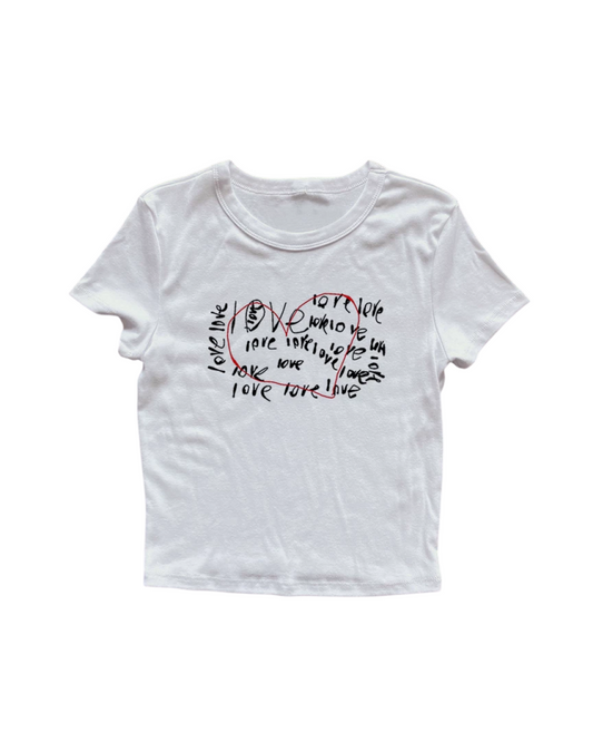 レタリングハートTシャツ L0514