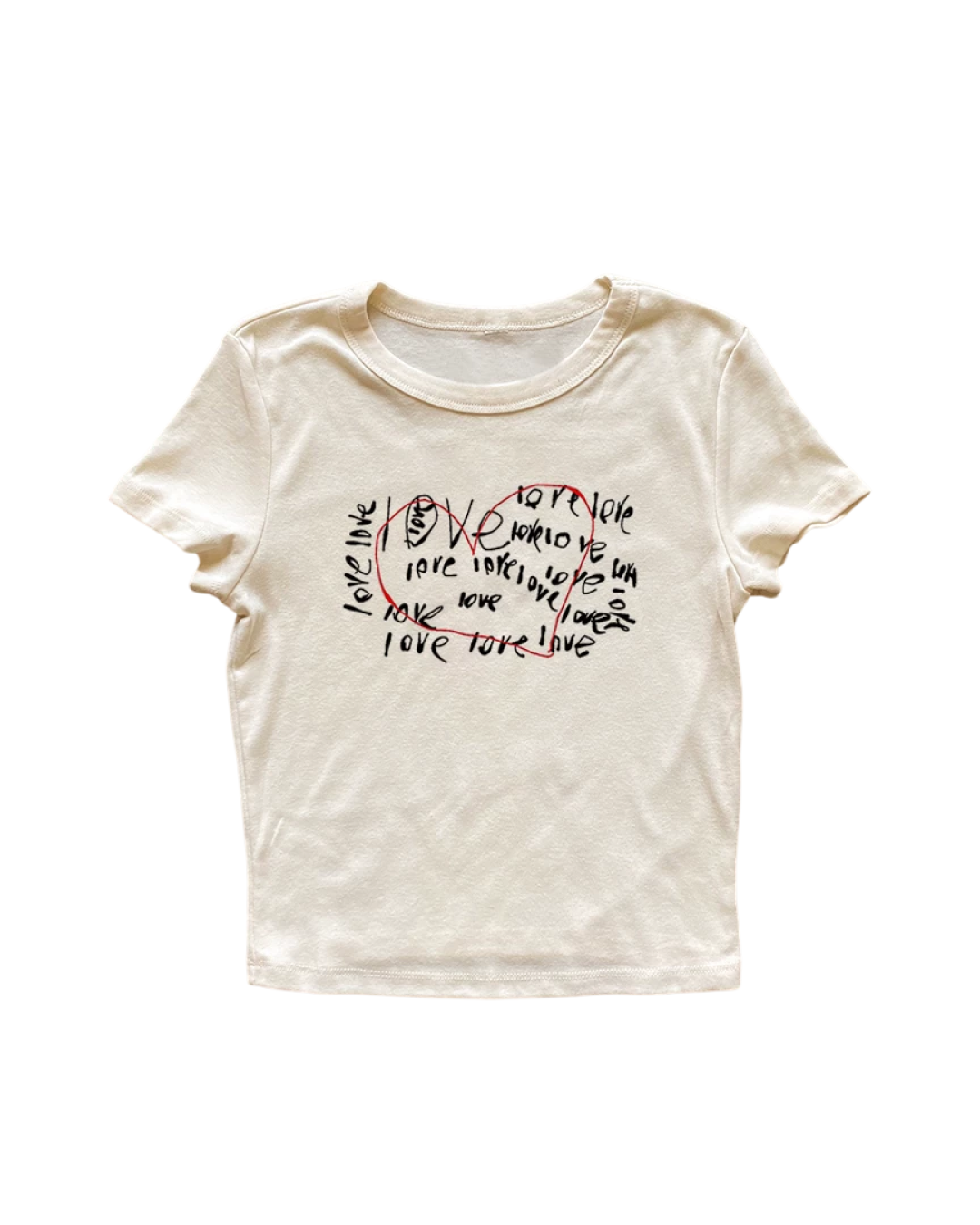 レタリングハートTシャツ L0514