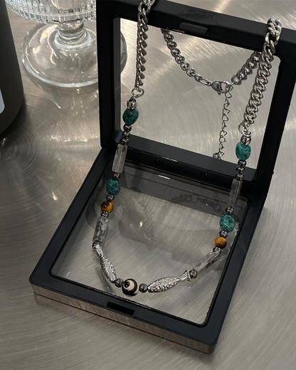 ムーンモチーフチャームネックレス　L0517