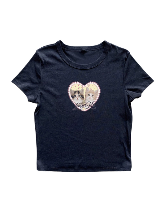 キャットハートTシャツ L0543