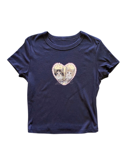 キャットハートTシャツ L0543