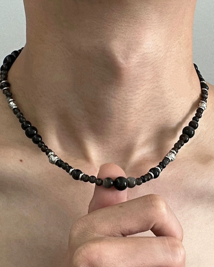 ブラックボールネックレス　L0551
