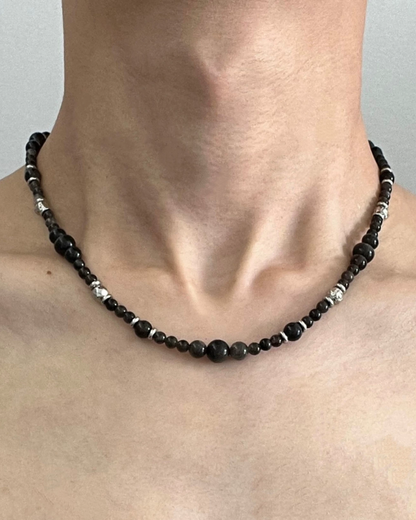 ブラックボールネックレス　L0551