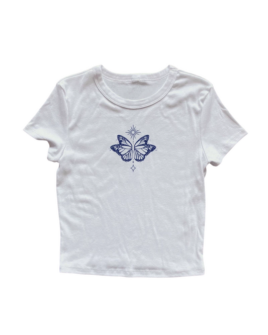 チェストバタフライデザインTシャツ L0556