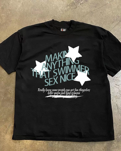 スターレタリングTシャツ L0575