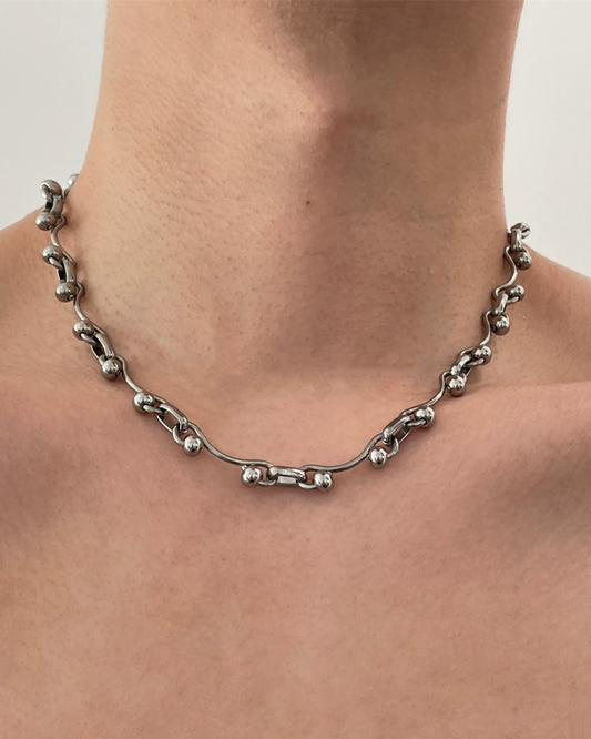 シルバーアクセントネックレス　L0579