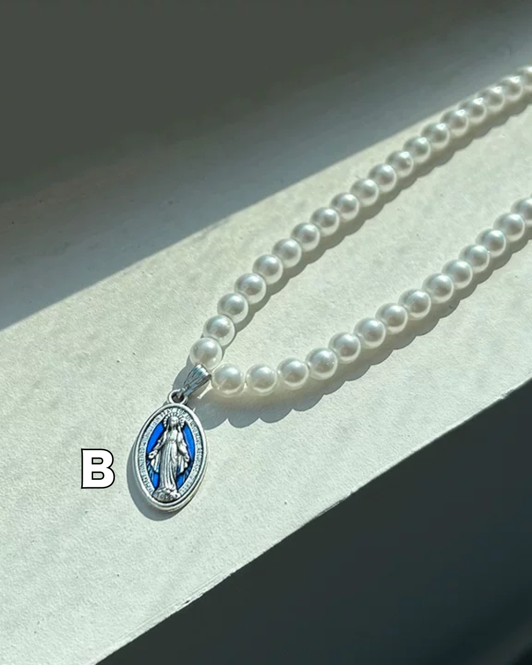 パールデザインプレートネックレス　L0619
