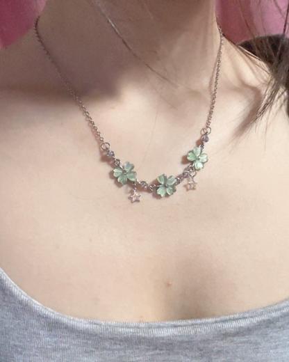 カラークローバーネックレス　L0652