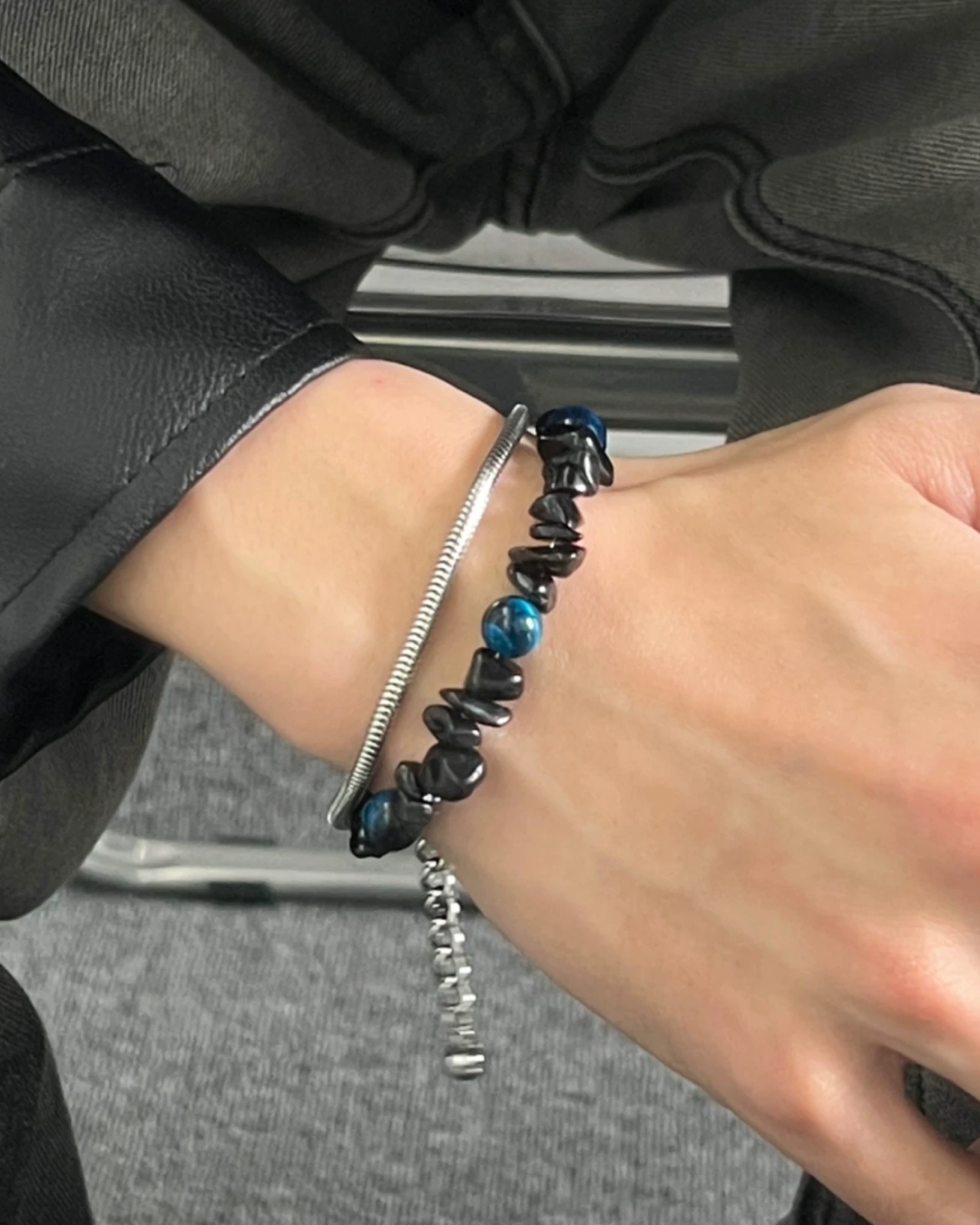 ダブルチェーンデザインブレスレット　L0710