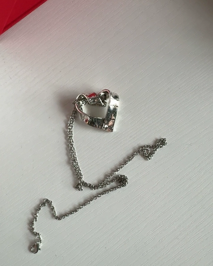 メジャーシルバーハートネックレス　L0723
