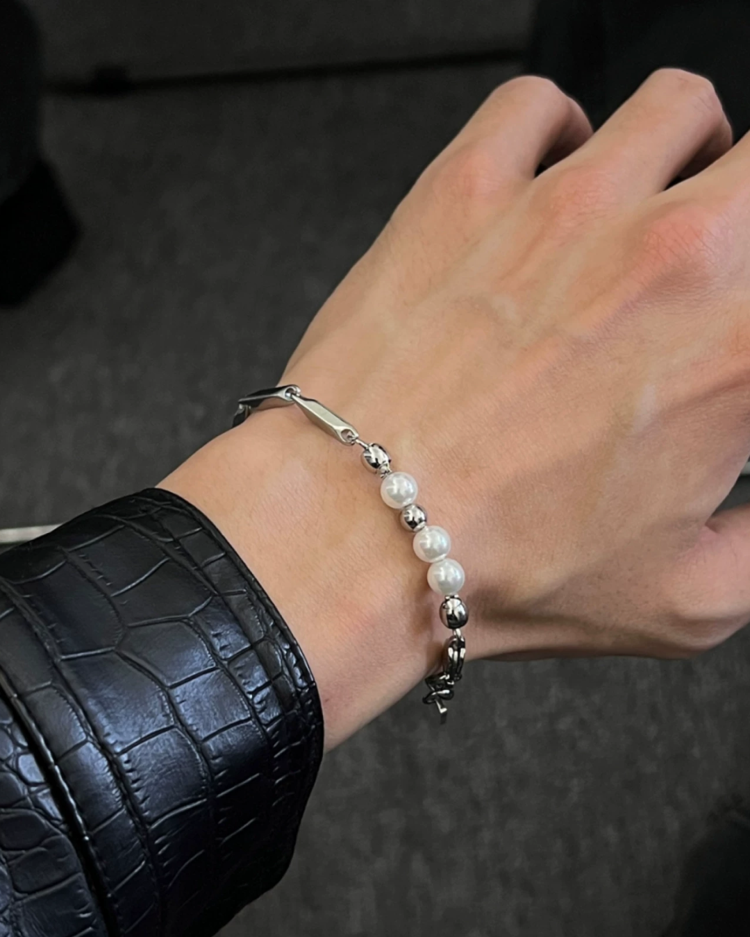 シルバーボールブレスレット　L0733