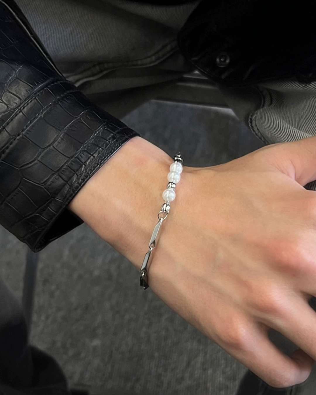 シルバーボールブレスレット　L0733