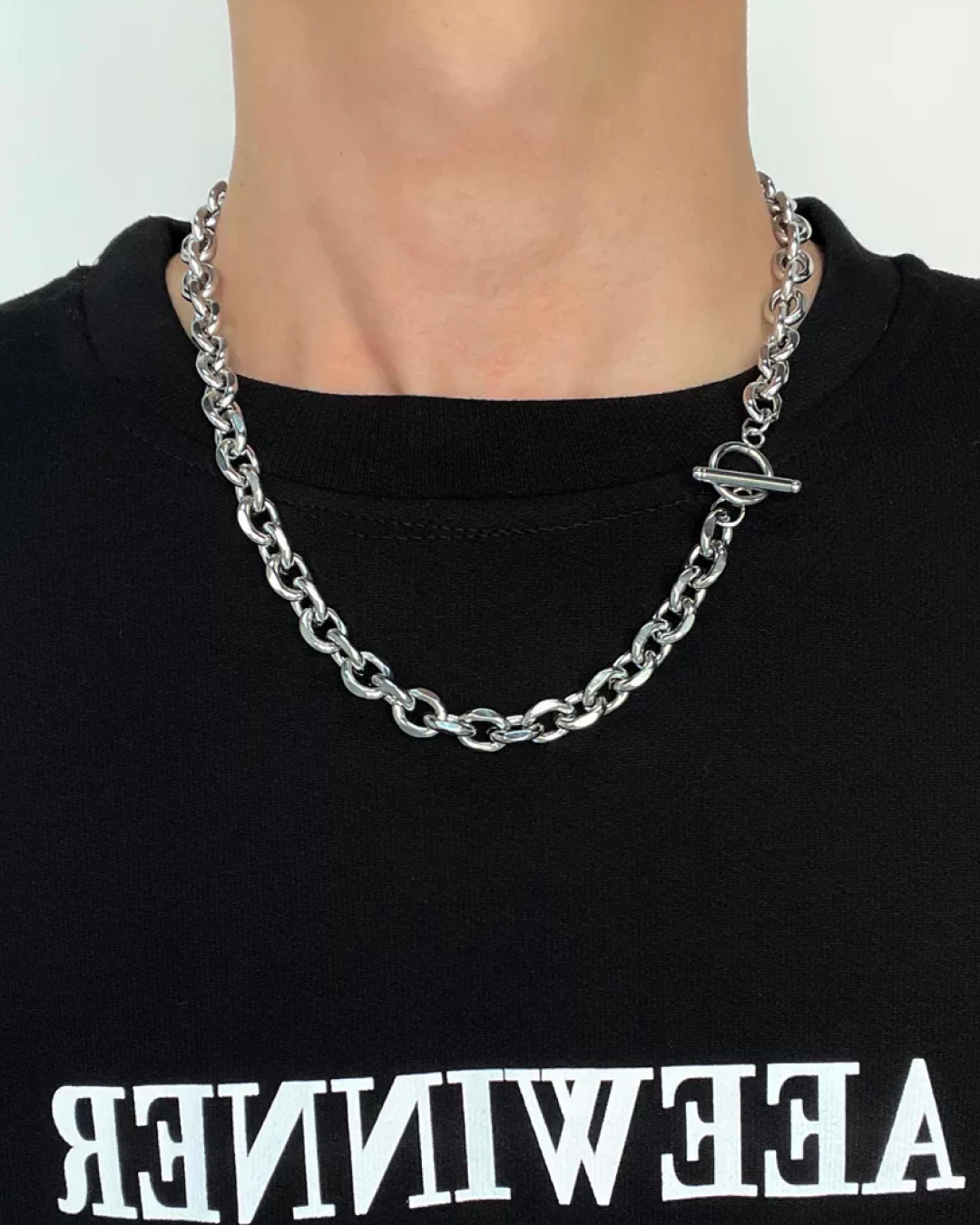 シルバーコネクトデザインネックレス　L0774