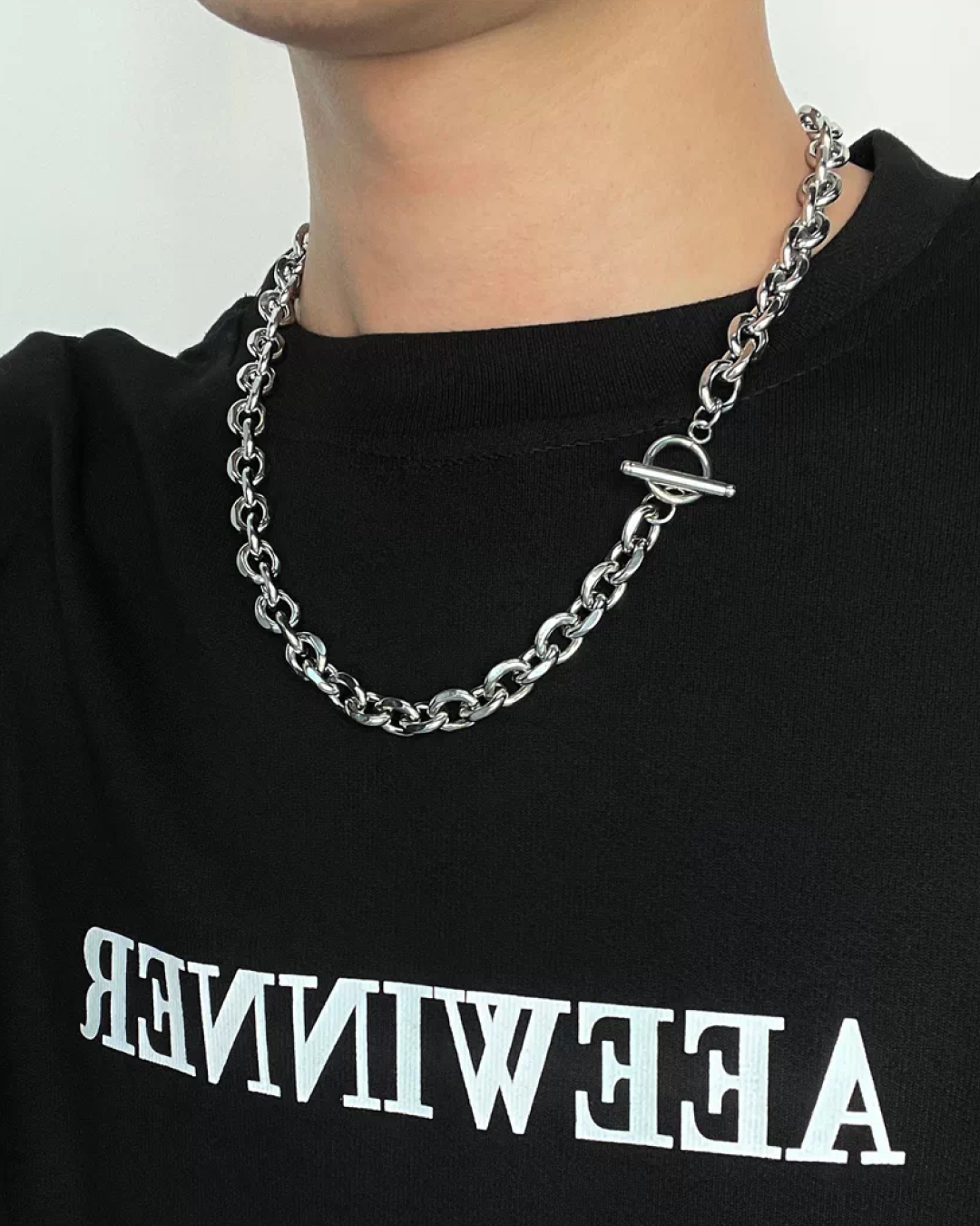 シルバーコネクトデザインネックレス　L0774