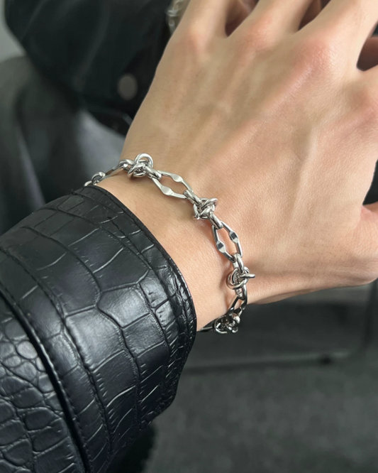 シルバーコネクトデザインブレスレット　L0778