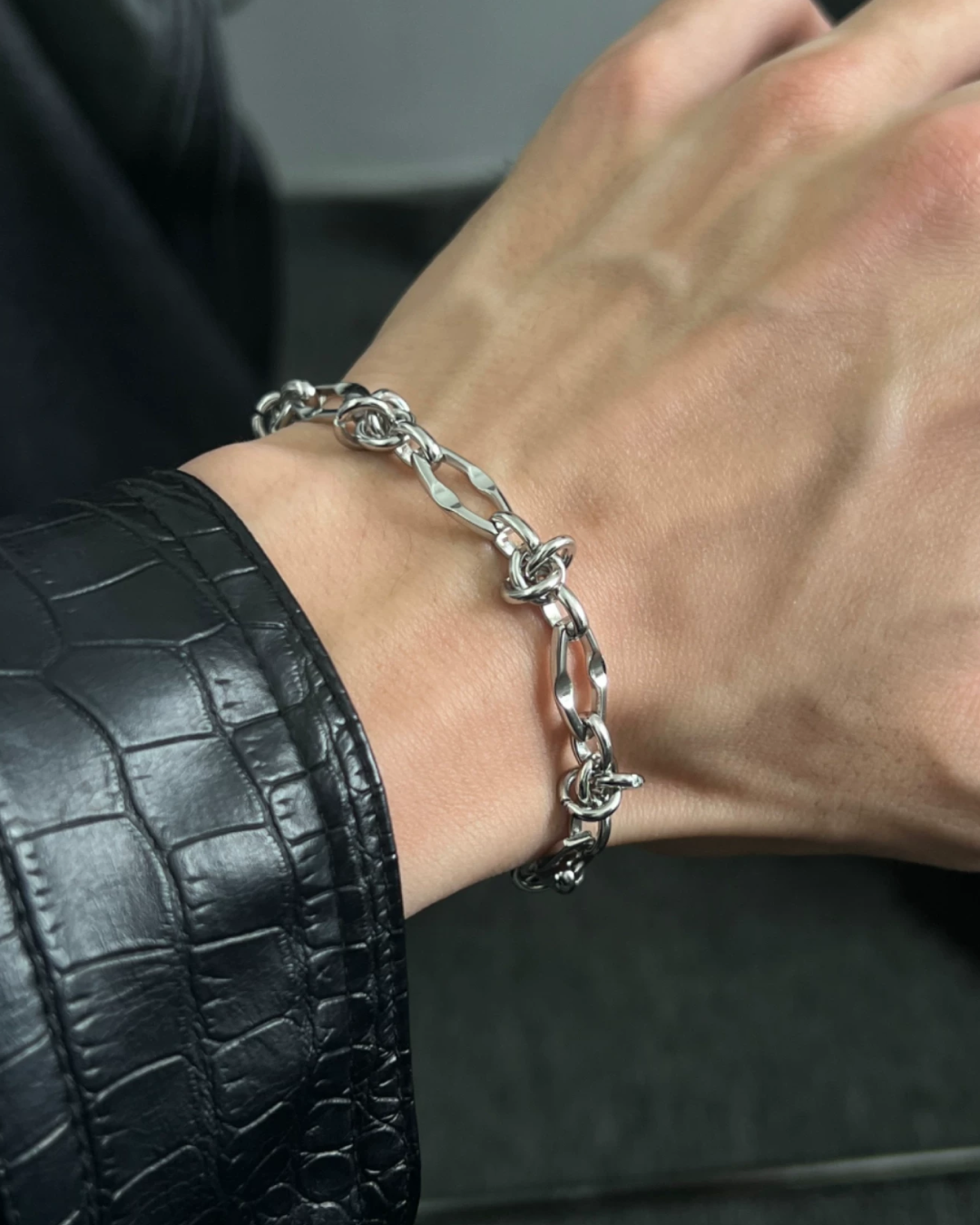 シルバーコネクトデザインブレスレット　L0778