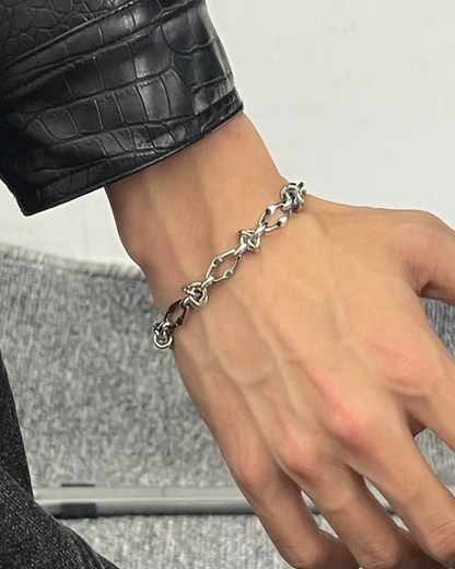 シルバーコネクトデザインブレスレット　L0778