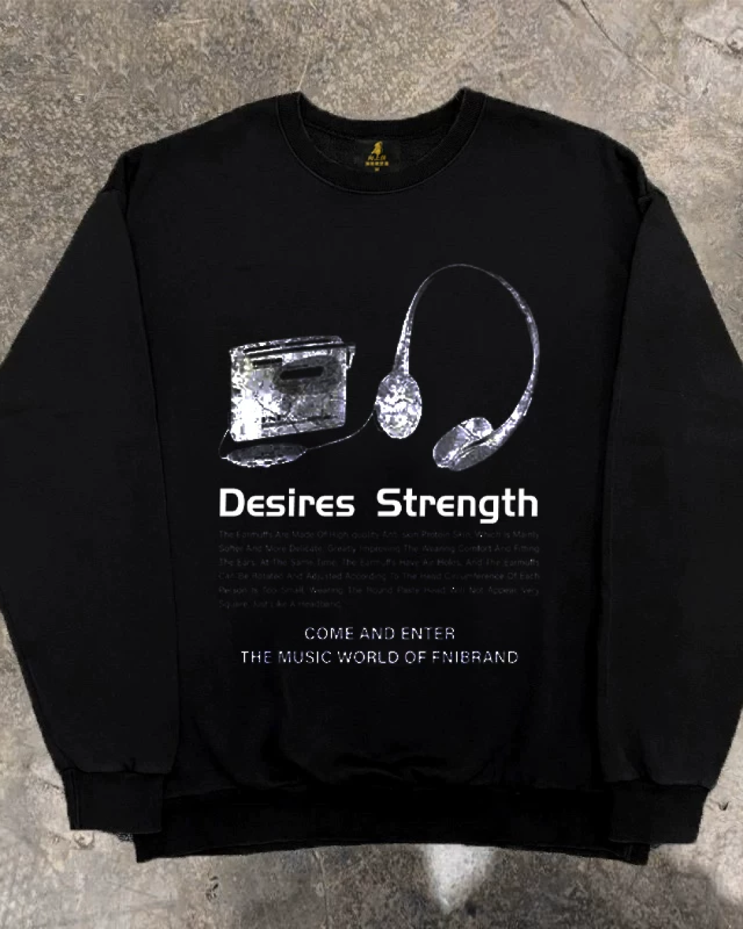 ヘッドフォンデザインリブスウェット　L0822