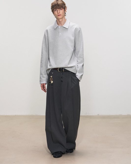 短丈切り替えポロスウェット　MN0011