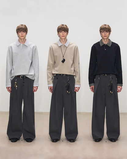 短丈切り替えポロスウェット　MN0011