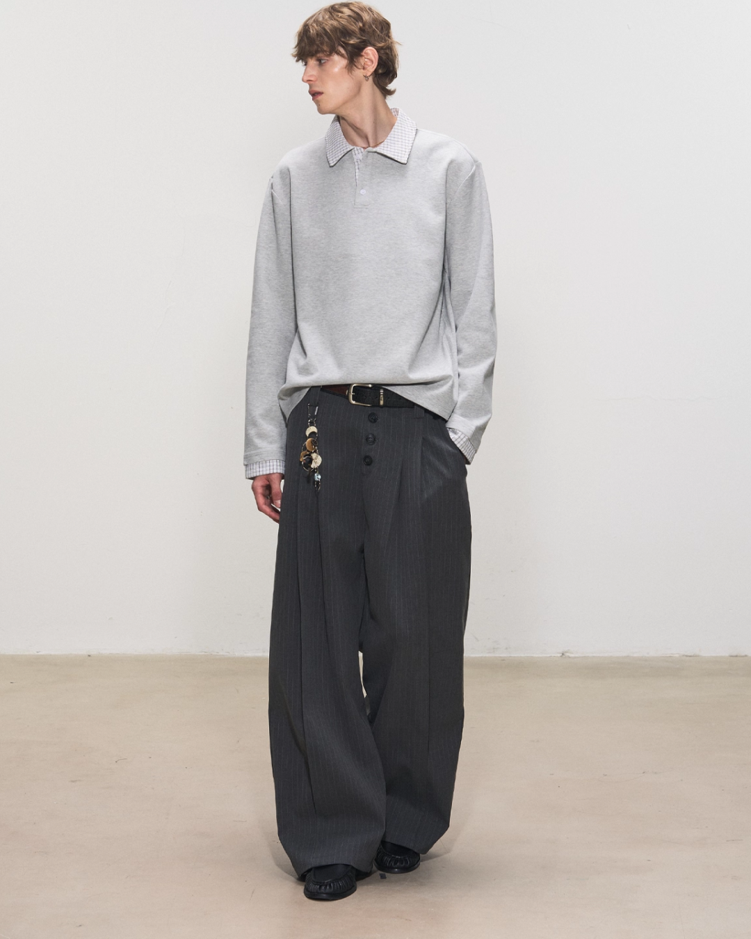 短丈切り替えポロスウェット　MN0011