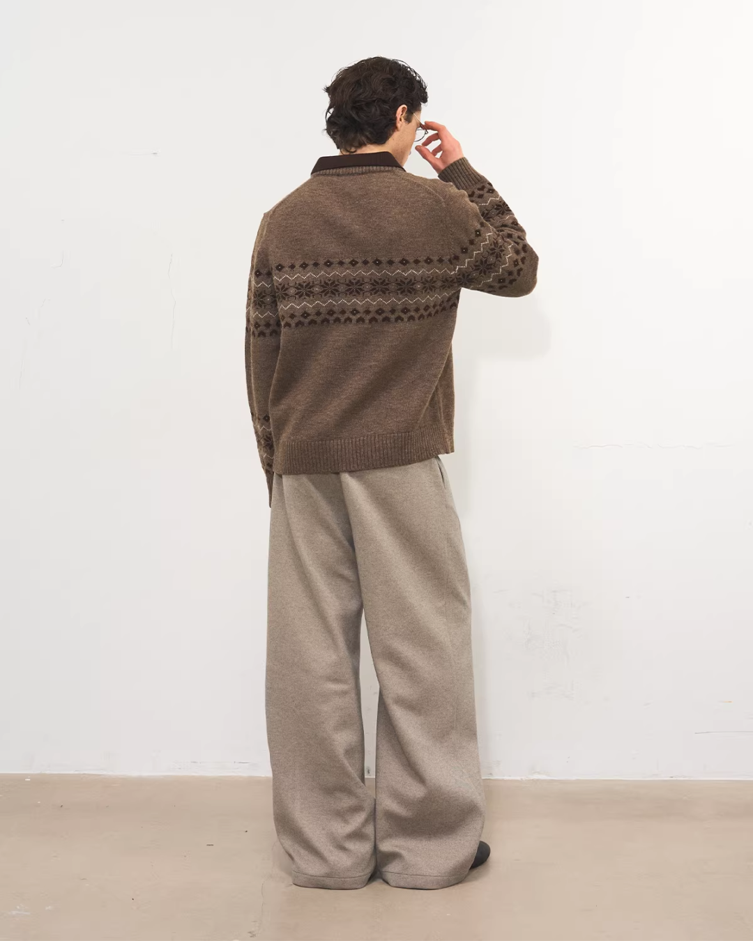 パターンレイヤースキッパーポロニット　MN0015
