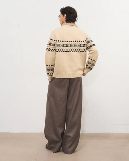 パターンレイヤースキッパーポロニット　MN0015