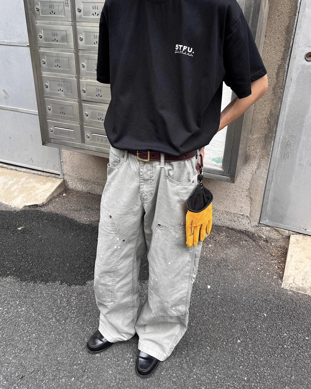 ダブルニーペイントデニムパンツ　SO0003