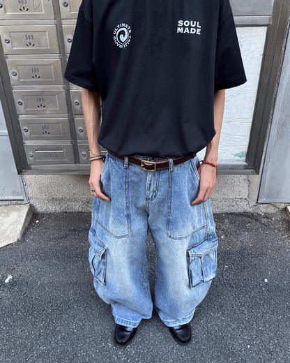 ウォッシュバギーブルーデニムパンツ　SO0010