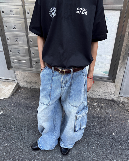ウォッシュバギーブルーデニムパンツ　SO0010