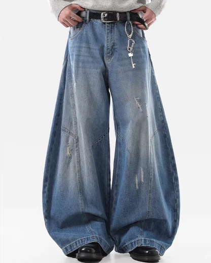 ワイドバルーンダメージデニムパンツ　SO0017