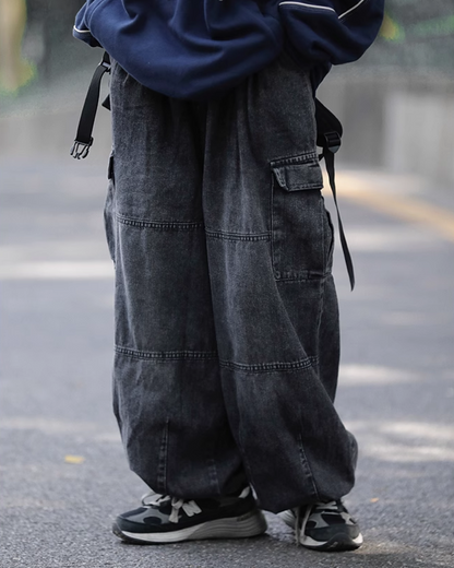 ドローコードワイドバルーンデニムパンツ Z0059